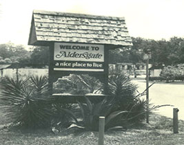 Aldersgate sign in 1975.