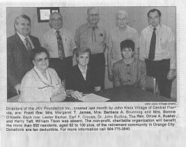 1992 newsletter article of the original Foundation board members.