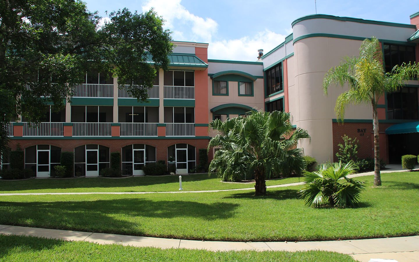 Exterior of the Fountains apartments