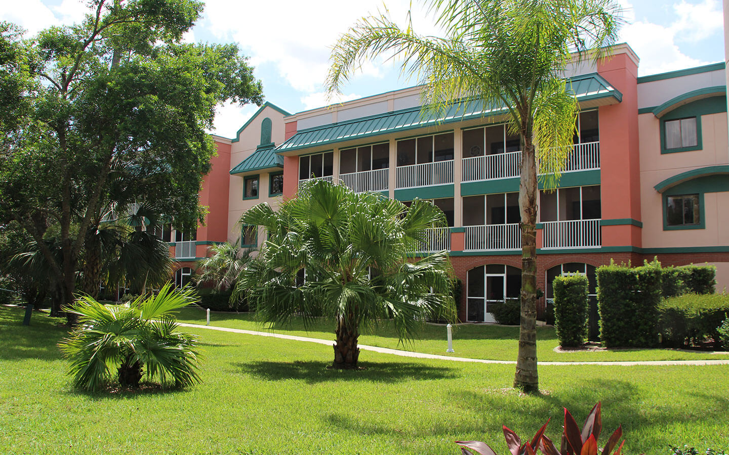 Exterior of the Fountains apartments